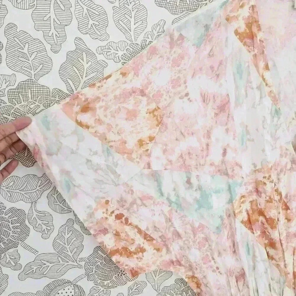 Anthropologie Fate Tie-Dye Kimono Sleeve Wrap Romper M Pastel Multicolor - Picture 3 of 8
